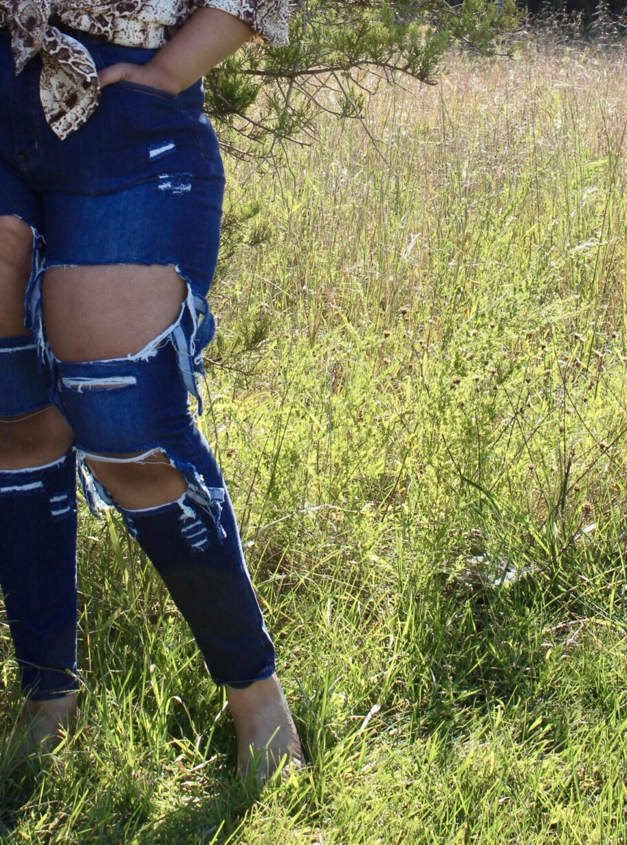 A Little Leg Distressed Jeans